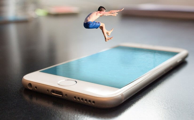 jump into a smartphone pooll